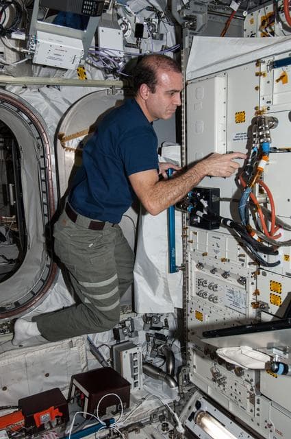 NASA image: Mastracchio works at the FSL in the Columbus Module