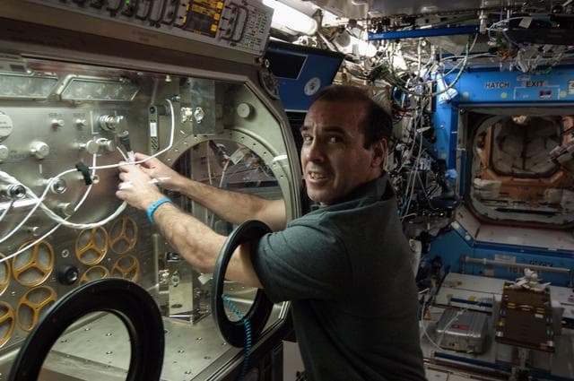 NASA image: Mastracchio installs MSG LSAH Decontamination System