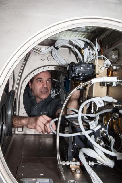NASA image: Mastracchio during BASS II Setup