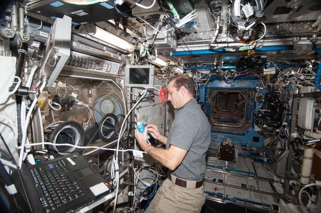 NASA image: Mastracchio works with BASS-II