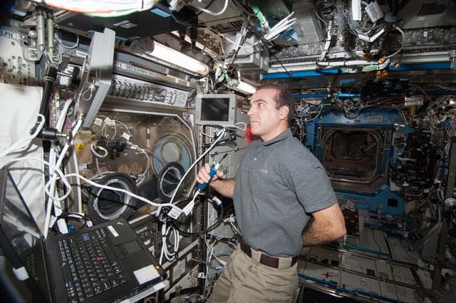 NASA image: Mastracchio works with BASS-II