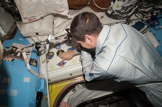 NASA image: Hopkins during Expedition 38 Patch Signing