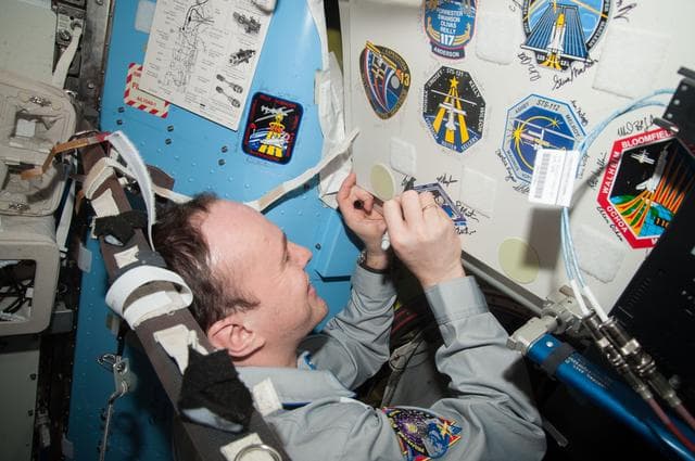 NASA image: Ryazanskiy during Expedition 38 Patch Signing