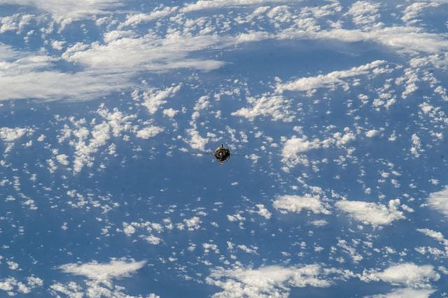 NASA image: Soyuz TMA-12M spacecraft on approach to the ISS