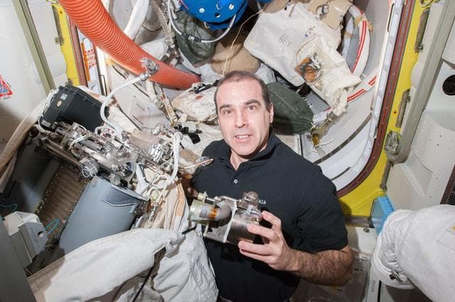 NASA image: Mastracchio during EMU FPS Remove and Replace OPS