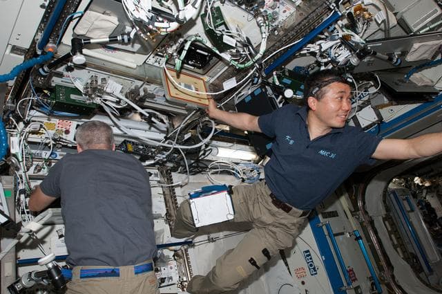 NASA image: Wakata conducts CPCG-HM Unit Installation and Activatation