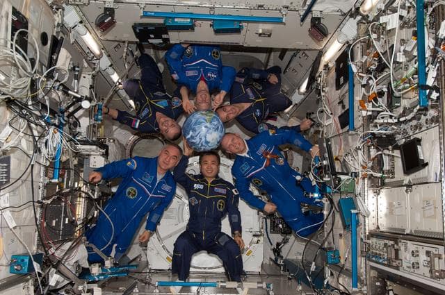NASA image: Expedition 39 Crewmembers Inflight Portrait