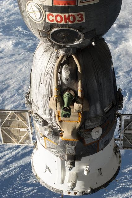 NASA image: View of the Docked Soyuz TMA-11M Spacecraft