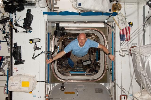 NASA image: Gerst in hatch between Node 2 and JEM