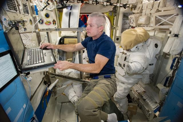 NASA image: Swanson working in Airlock