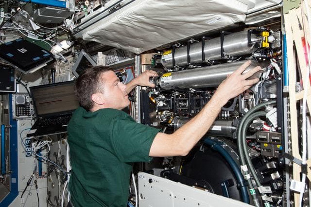NASA image: Combustion Integrated Rack (CIR) work