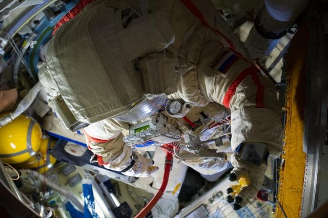 NASA image: Russian ORLAN space suits ready for EVA 42