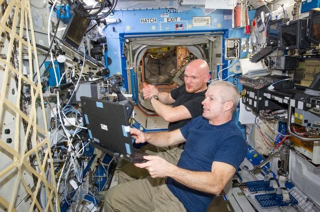 NASA image: Swanson and Gerst during training session