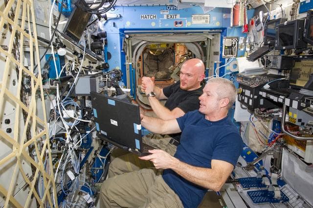 NASA image: Swanson and Gerst during training session