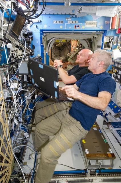 NASA image: Swanson and Gerst during training session