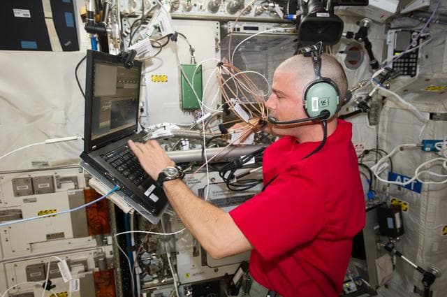 NASA image: Wiseman in Columbus module
