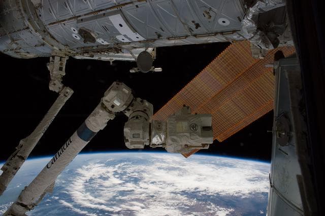 NASA image: SSRMS test grapple  1