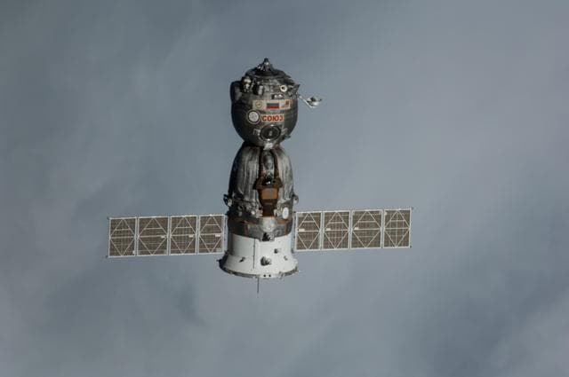 NASA image: Soyuz TMA-12M/38S after undocking from the ISS