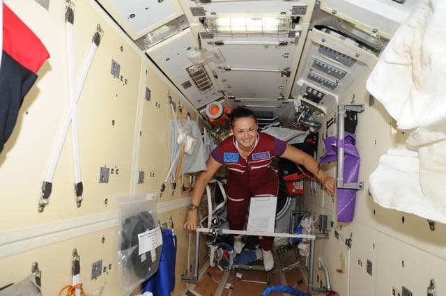 NASA image: Serova floats in the MRM1