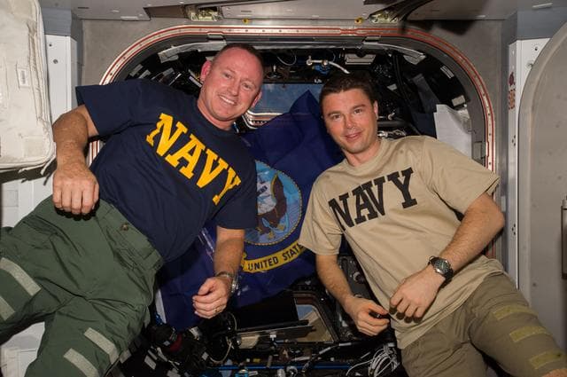NASA image: Wilmore and Wiseman at the Cupola Hatch