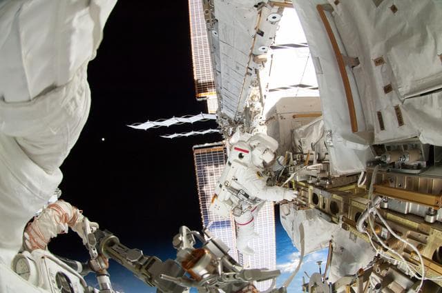 NASA image: Wiseman during EVA