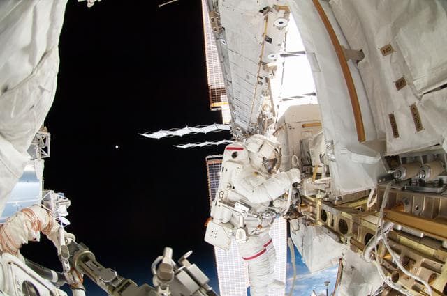 NASA image: Wiseman during EVA