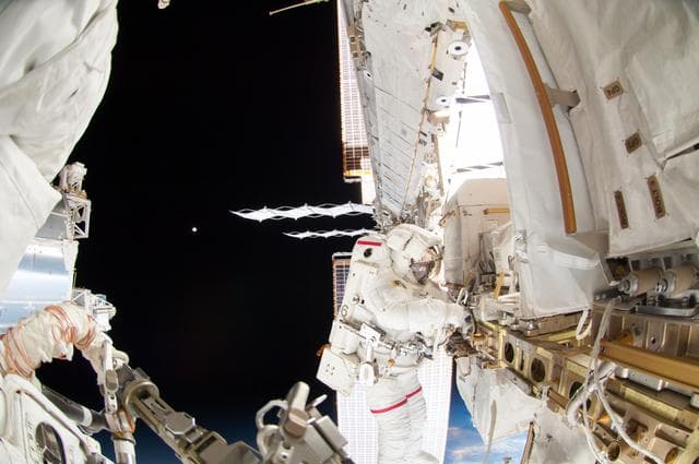 NASA image: Wiseman during EVA