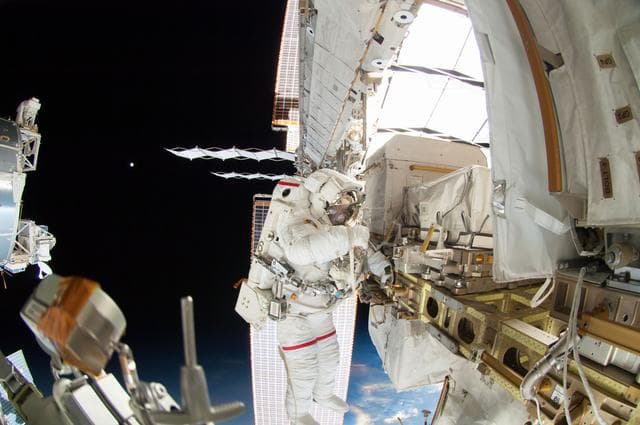 NASA image: Wiseman during EVA