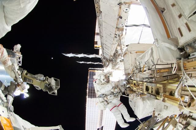 NASA image: Wiseman during EVA