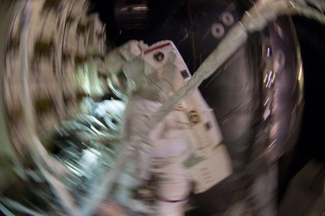 NASA image: Wiseman during EVA