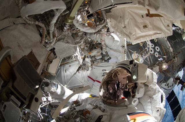 NASA image: Wiseman during EVA