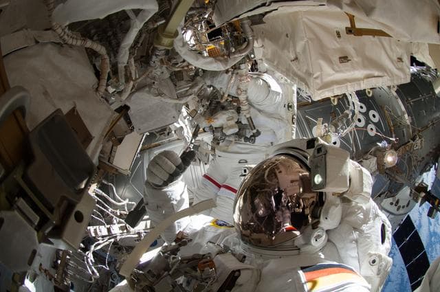 NASA image: Wiseman during EVA