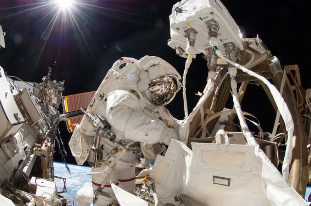 NASA image: Wiseman during EVA