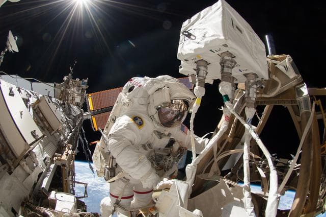 NASA image: Wiseman during EVA