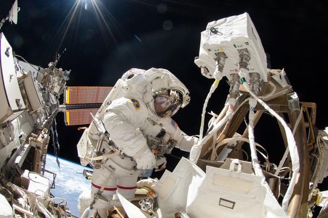 NASA image: Wiseman during EVA