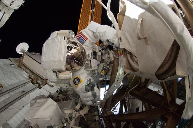 NASA image: Wiseman during EVA