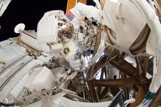NASA image: Wiseman during EVA