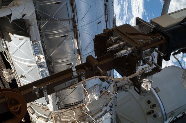 NASA image: Exterior view of ISS during EVA 28