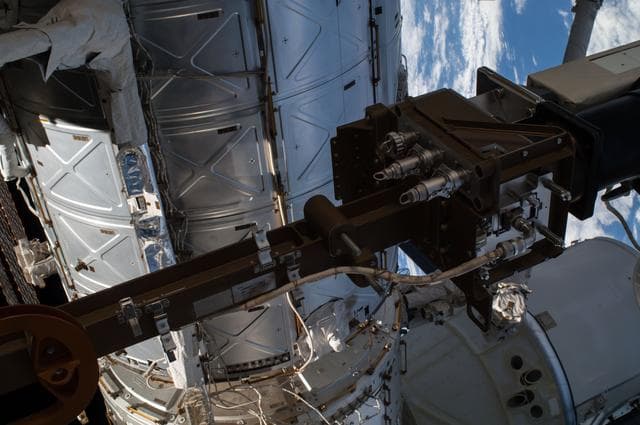 NASA image: Exterior view of ISS during EVA 28