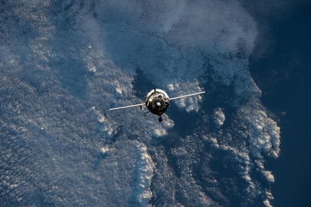 NASA image: Soyuz TMA-15M spacecraft on approach to the ISS
