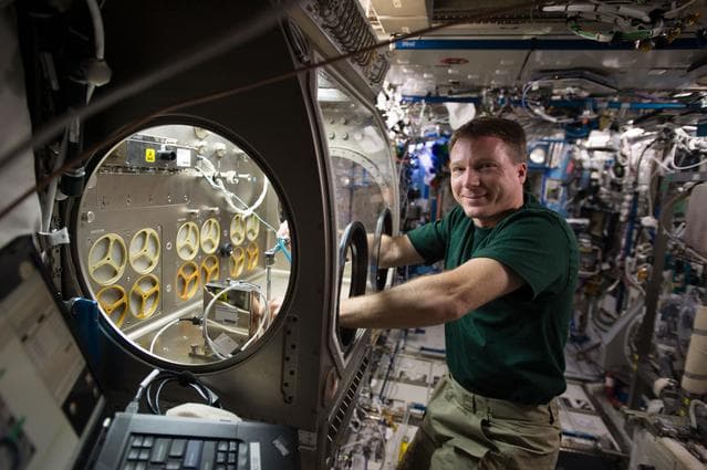 NASA image: Virts preps MSG for Micro-5 experiment