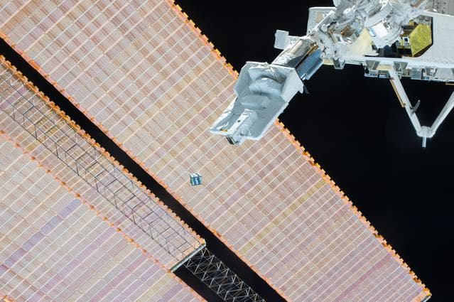 NASA image: JEMRMS Small Satellite Deployment observation