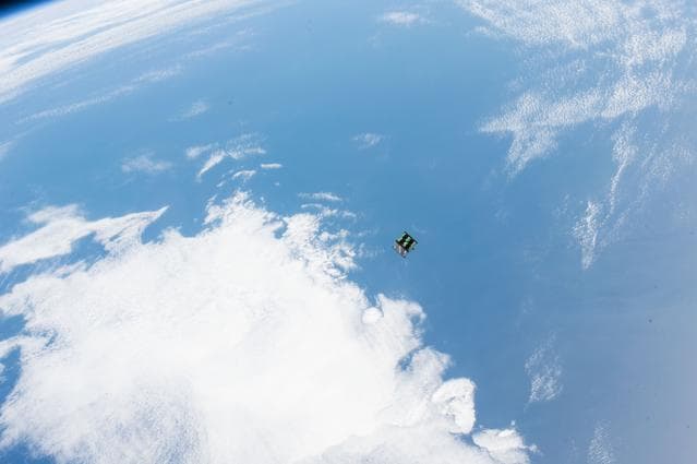 NASA image: JEMRMS Small Satellite Deployment observation