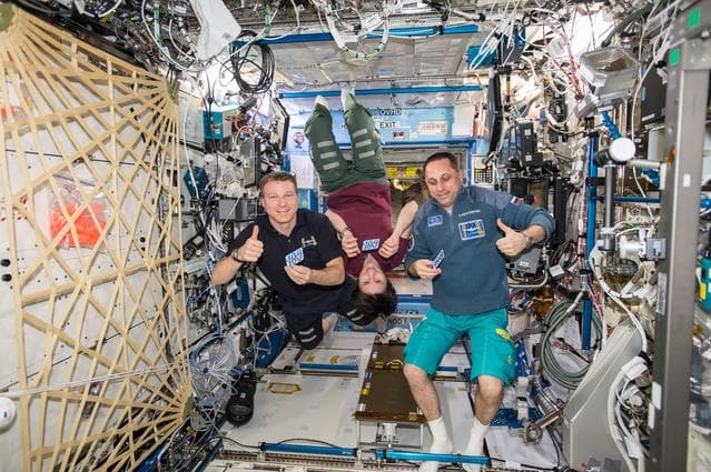 NASA image: Cristoforetti, Virts and Shkaplerov in U.S. lab