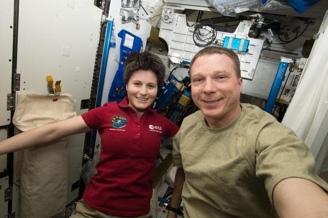 NASA image:   Cristoforetti and Virts 