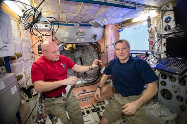 NASA image: Kelly and Virts in Node 1