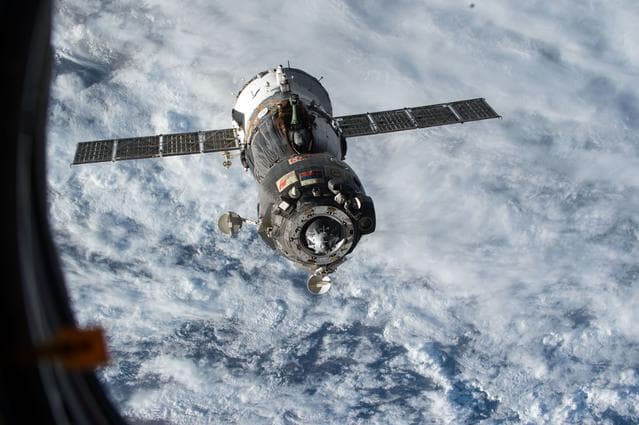 NASA image: Soyuz TMA-13M Spacecraft after undocking from the ISS