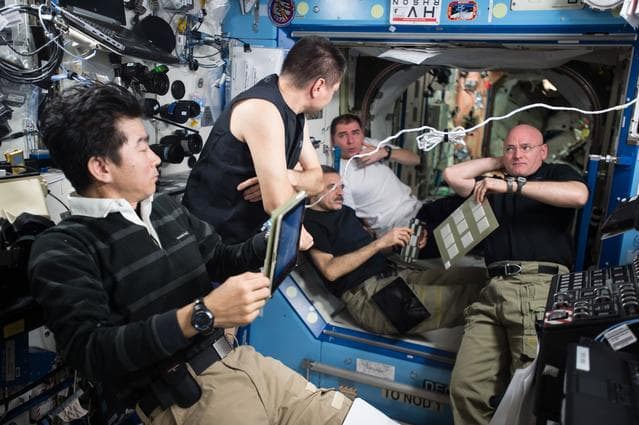 NASA image: Crewmembers during Emergency OBT
