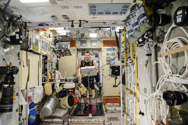 NASA image: Kononenko during Motocard Experiment