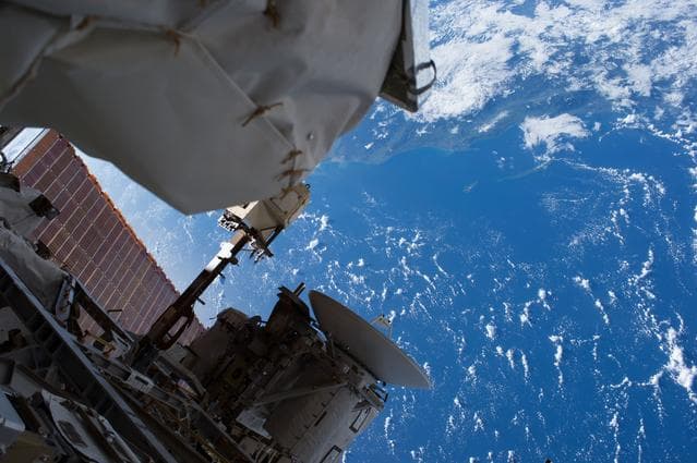 NASA image: AMS Blanket and TTCS Wedge Install during EVA 32